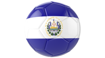 3d realistic soccer ball with the flag of El Salvador on it isolated on transparent PNG background