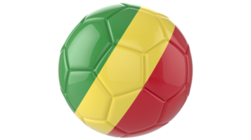 3d realistic soccer ball with the flag of Congo on it isolated on transparent PNG background