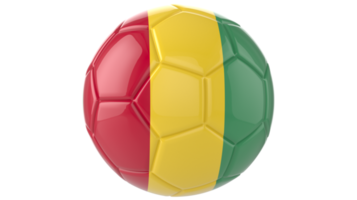 3d realistisk fotboll boll med de flagga av guinea på den isolerat på transparent png bakgrund