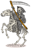 esqueleto de la parca a caballo png