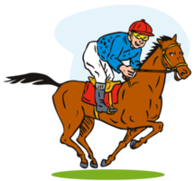 Pferde- und Jockeyrennen png