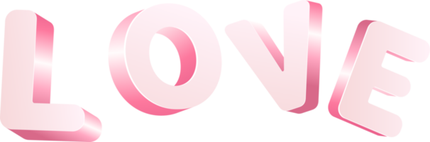 Love word in 3d Bold Style png