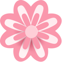 estilo de corte de papel de flor rosa png