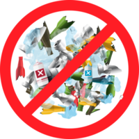 dire no per plastica spazzatura png