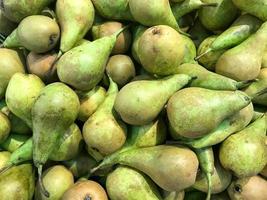 Beautiful green ripe southern natural sweet vitamin tasty oriental bright pears, fruit. Texture, background photo