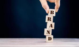 Business brand building or branding for company identity and marketing photo