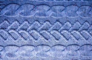 Beautiful texture of a soft warm natural sweater with a knitted pattern of threads. The background photo