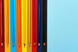 Colored pencils close up. Colored pencils for preschoolers and schoolchildren. photo