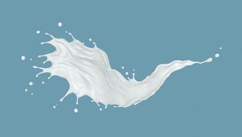 White milk splash isolated on background, Yogurt splash, Include clipping pat, 3d rendering. photo