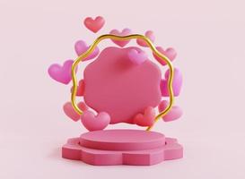 3d render love podium valentine's day photo