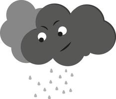 Rain cloud, illustration, vector on a white background.