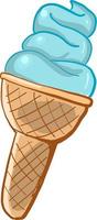 Blue ice cream, illustration, vector on white background
