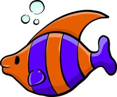 Colorful fish, illustration, vector on white background