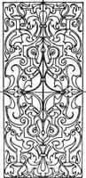 Ivory Inlay Oblong Panel is a 16th century design, vintage engraving. vector