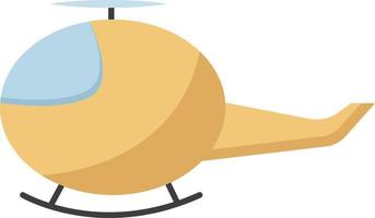 Helicóptero amarillo, ilustración, vector sobre fondo blanco.