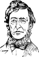 Henry Thoreau, vintage illustration vector