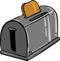 Bread in the toaster, illustration, vector on white background