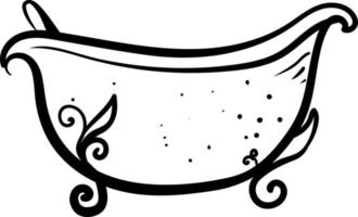 Decorative bath, illustration, vector on white background.