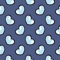 Blue hearts,seamless pattern on blue background. vector