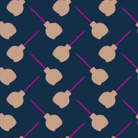 Purple broom,seamless pattern on dark blue background. vector