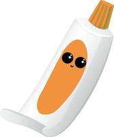 Toothpaste with eyes, illustration, vector on white background