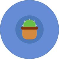 Baby cactus in brown pot, illustration, vector on a white background.