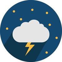 Night cloud with thunder, illustration, on a white background. vector