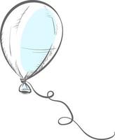 Balloon drawing, illustration, vector on white background.