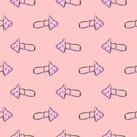 Cute little mushrooms, seamless pattern on pink background. vector