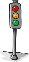 Traffic light, illustration, vector on white background