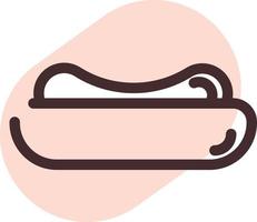 Delicious hotdog, illustration, vector, on a white background. vector