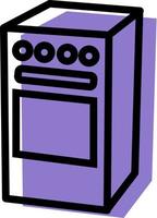 Purple stove, illustration, on a white background. vector