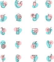 Party beverages, illustration, vector, on a white background. vector