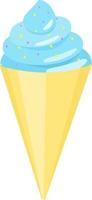 Ice cream in cone, illustration, vector on white background.