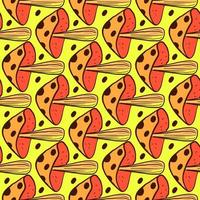 Mushrooms pattern, illustration, vector on white background.