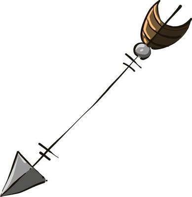 Flying arrow, illustration, vector on white background.