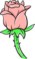 Pink rose , illustration, vector on white background