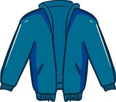 Blue jacket, illustration, vector on white background.