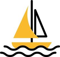 Vacation sailing , illustration, vector on a white background.