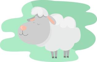 White sheep, illustration, vector on white background