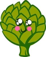 Cute artichoke, illustration, vector on white background.