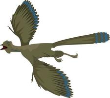 Archaeopteryx, illustration, vector on white background.