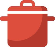 Red kitchen pot, illustration, vector on a white background