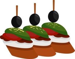 Pincho food, illustration, vector on white background