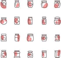 Jam jars, illustration, vector on a white background.