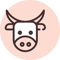 Restaurant bull, illustration, vector on a white background.