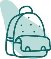 Big blue school bag, illustration, vector on a white background.