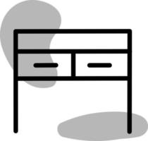 Small computer table, illustration, on a white background. vector