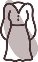 Brown dress , illustration, vector on a white background.