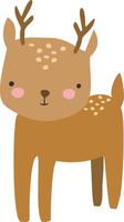 Cute deer, illustration, vector on white background.